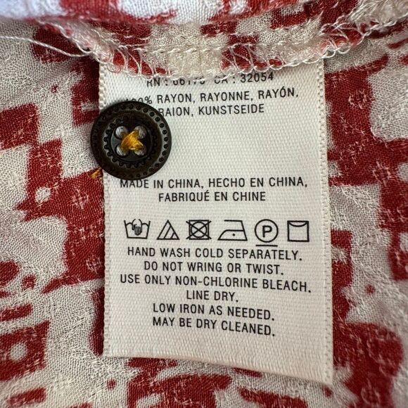 Anthropologie Maeve Avignon Abstract Scotty Dog Print Button Up Top SZ L - Picture 10 of 10